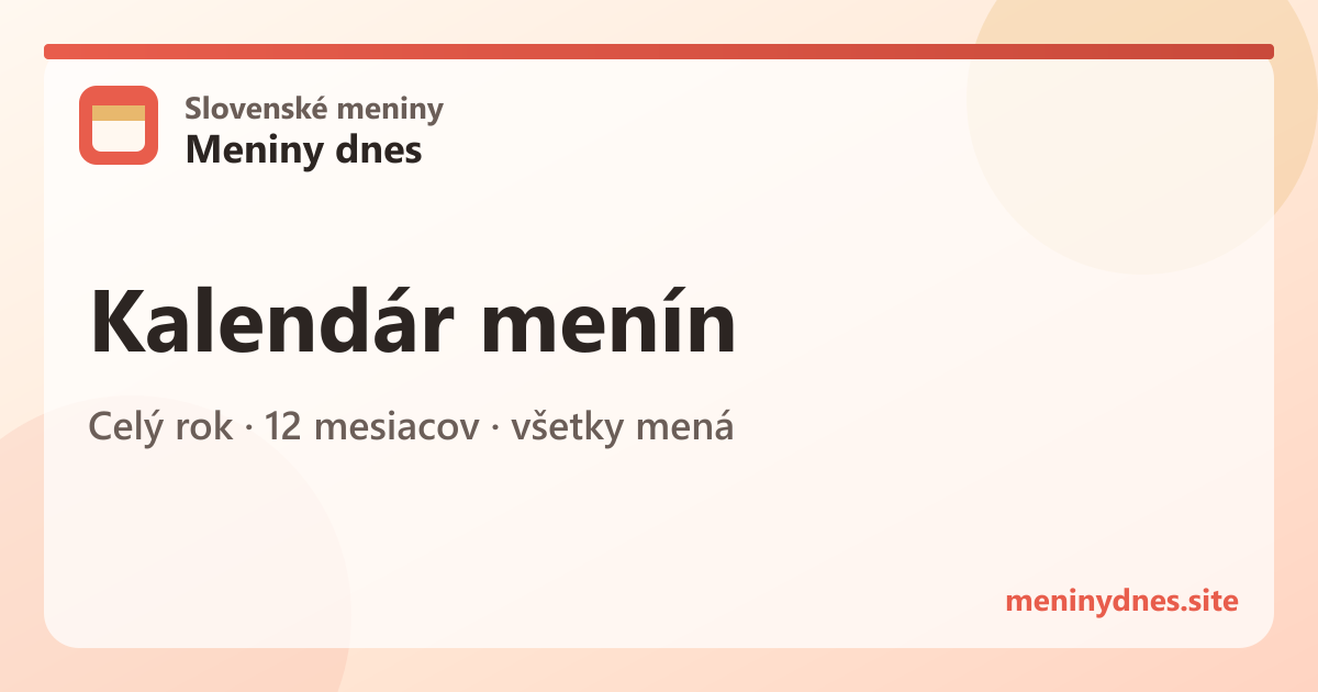 Kalendár menín — infografika