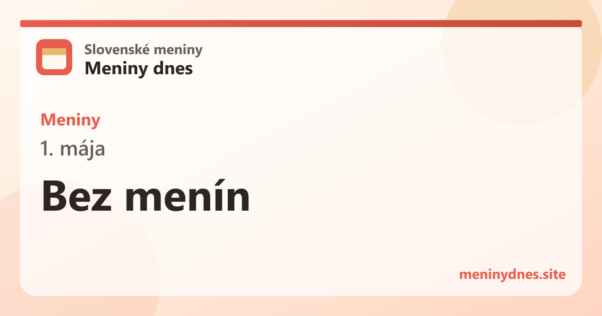 Meniny 1. mája