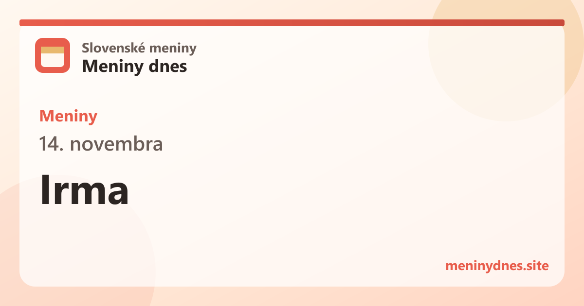 Meniny 14. novembra: Irma