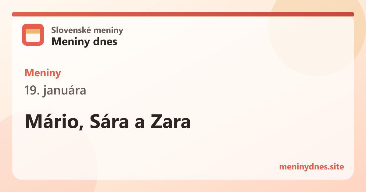 Meniny 19. januára: Mário, Sára a Zara