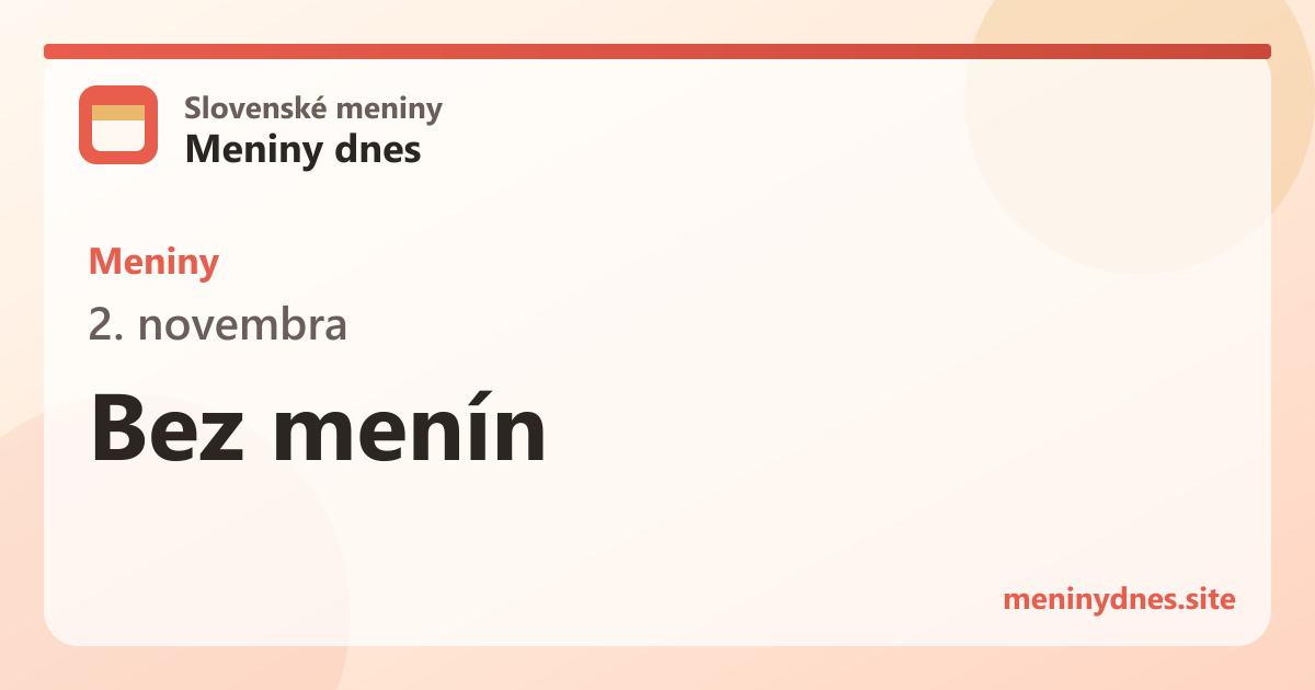 Meniny 2. novembra
