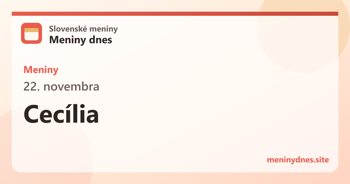 Meniny 22. novembra: Cecília