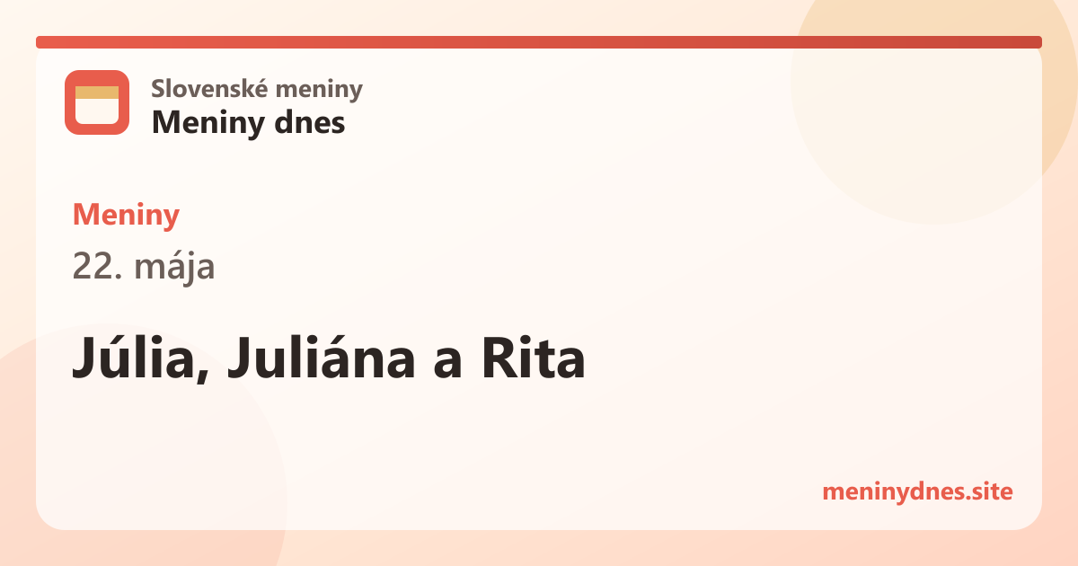 Meniny 22. mája: Júlia, Juliána a Rita
