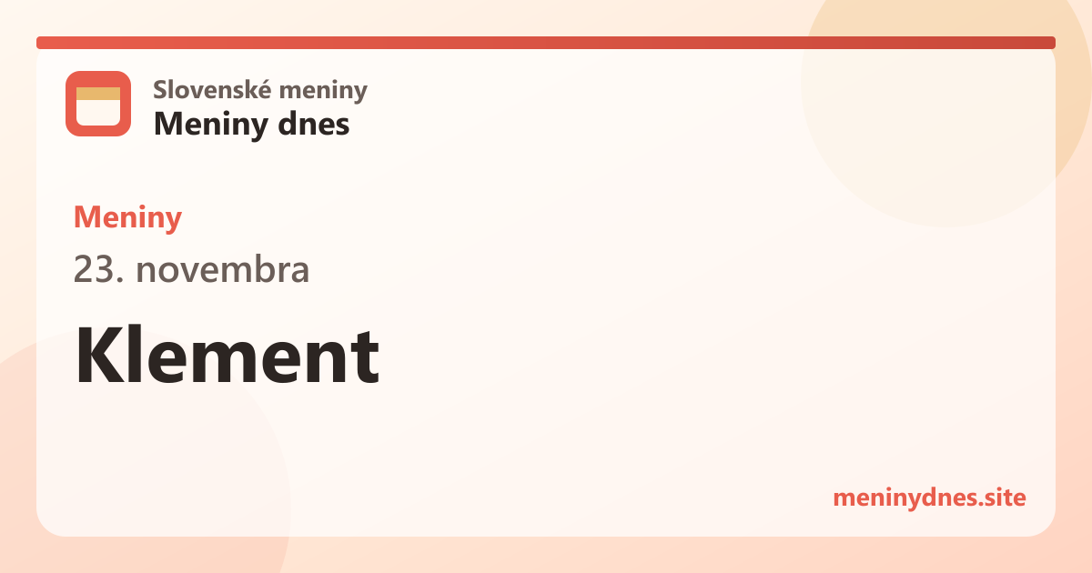 Meniny 23. novembra: Klement