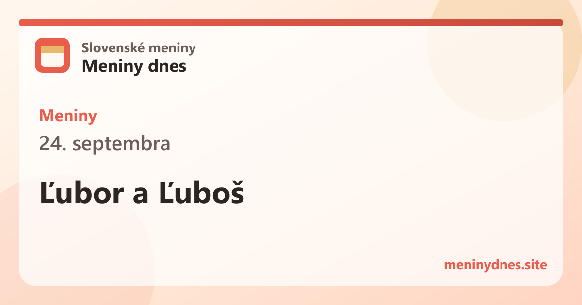 Meniny 24. septembra: Ľubor a Ľuboš