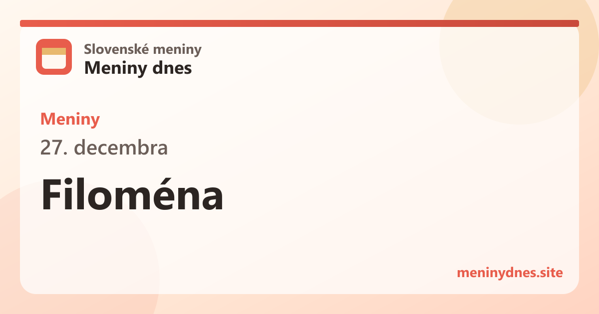 Meniny 27. decembra: Filoména