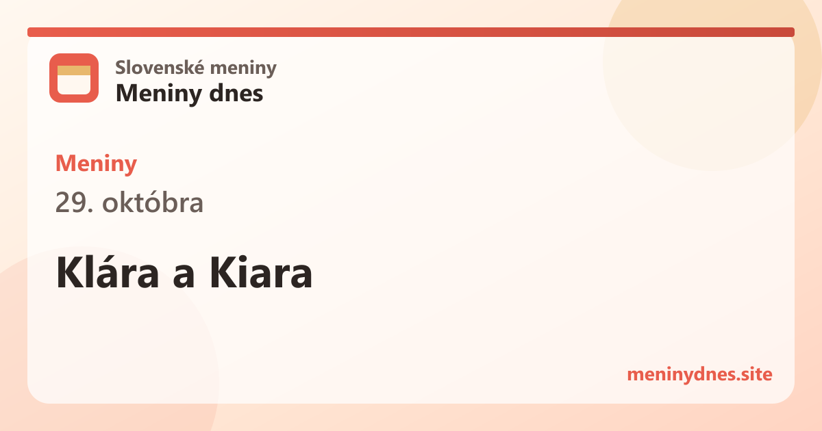 Meniny 29. októbra: Klára a Kiara