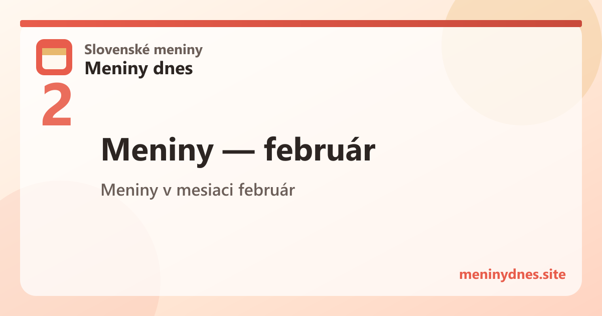 Meniny v mesiaci február