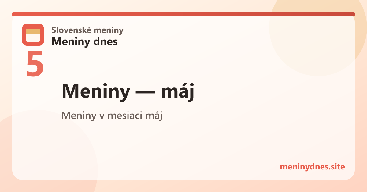 Meniny v mesiaci máj