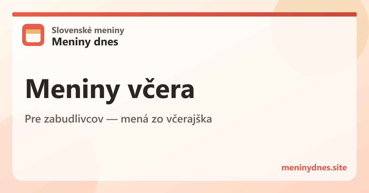 Meniny včera — infografika